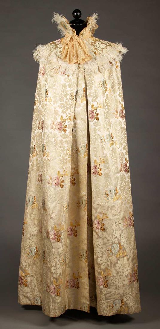 CREAM SILK BROCADE EVENING CAPE, LATE 1890s (1 of 10)