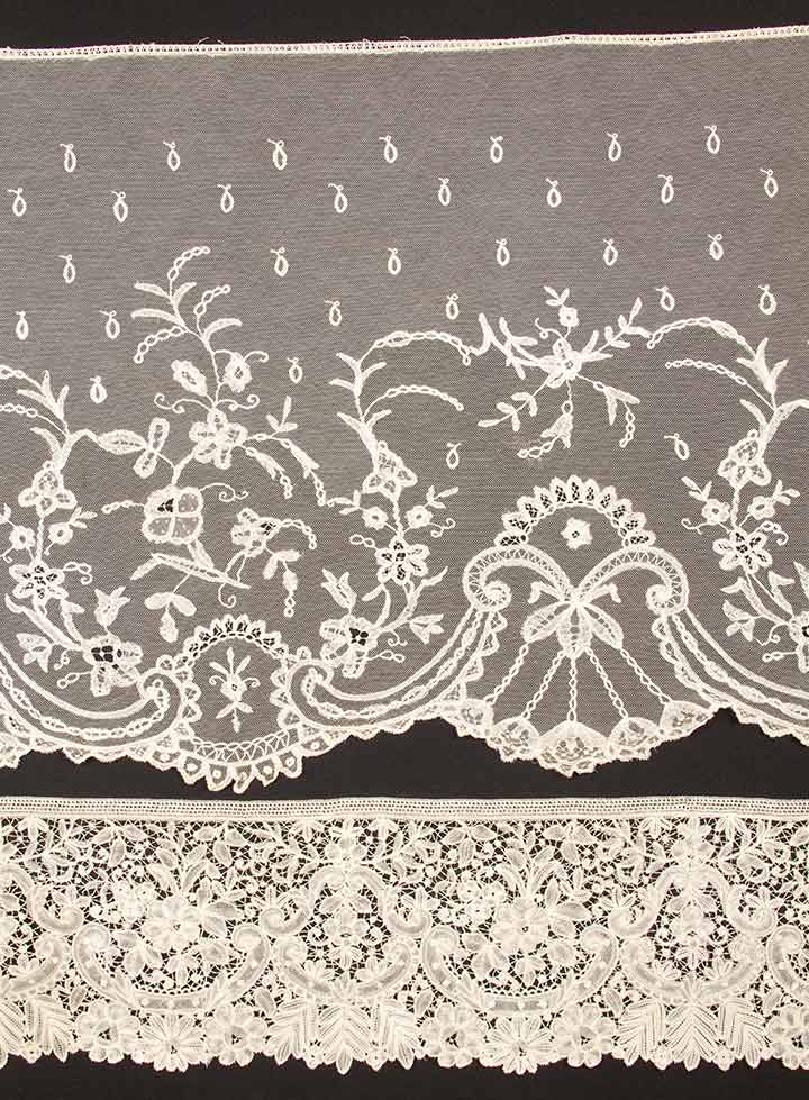 TWO H.M. BOBBIN LACE FLOUNCES, MID 19TH C (1 of 10)