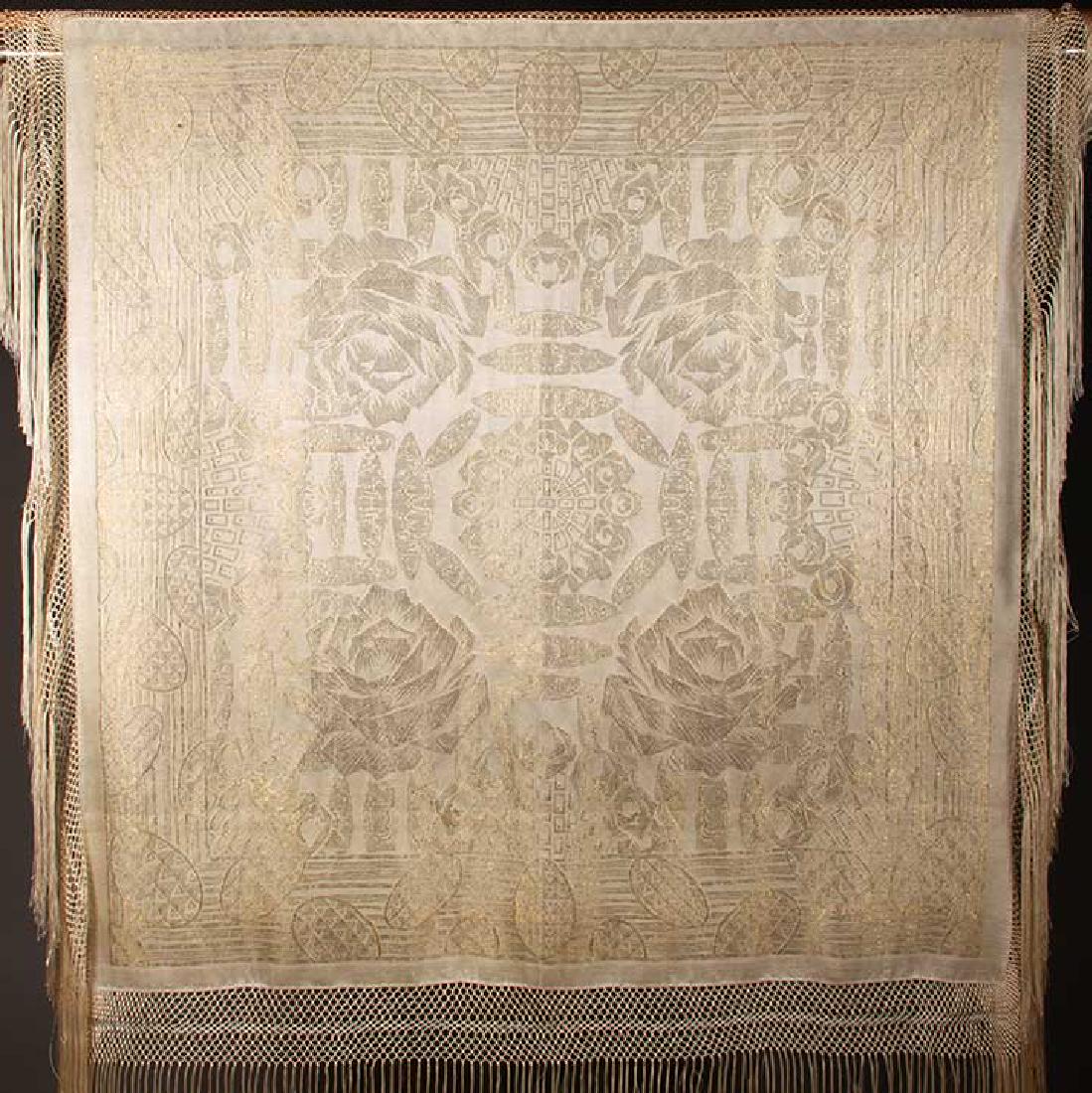 TWO LAME & SILK DECO SHAWLS, LATE 1920s (1 of 10)