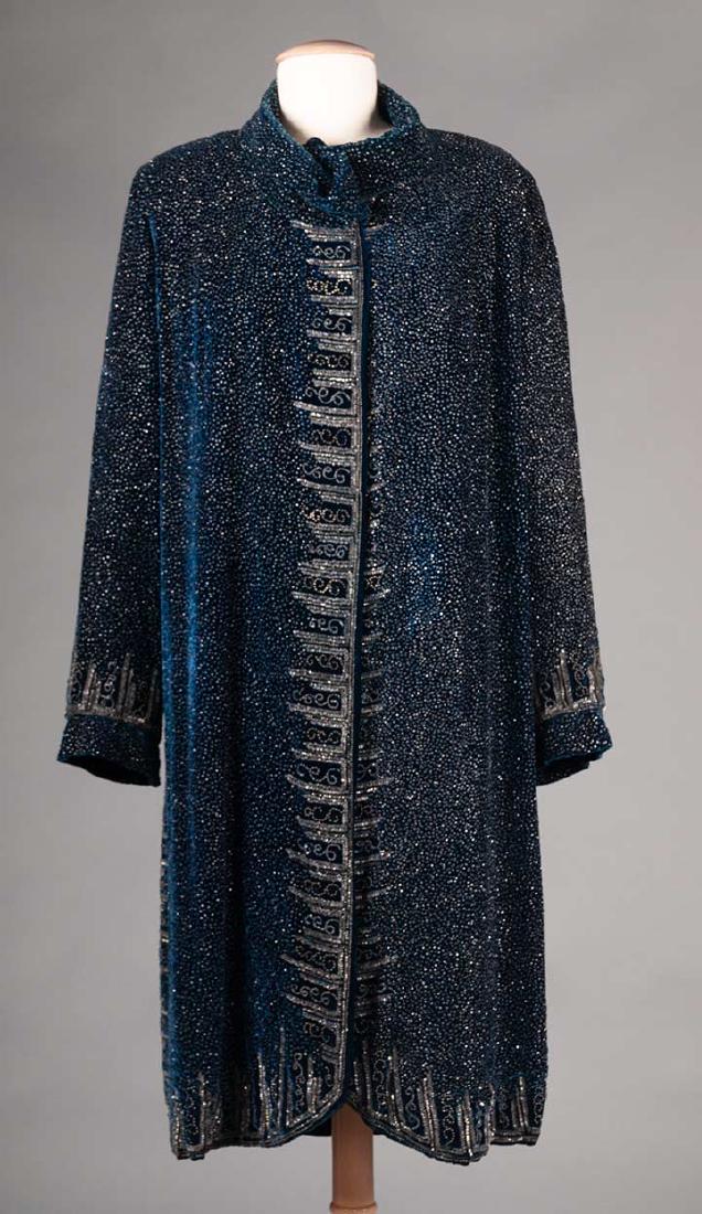 BEADED VELVET EVENING COAT, c. 1928 (1 of 8)