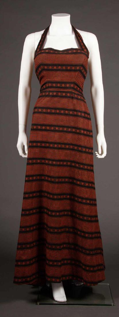 COTTON PRINTED HOSTESS DRESS, 1940s (1 of 7)