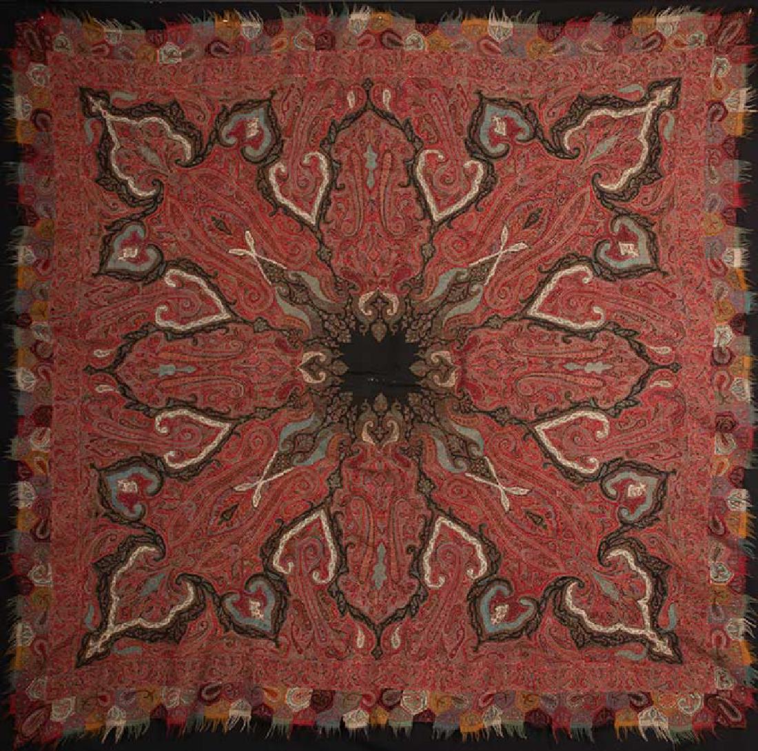 HAND WOVEN WOOL KASHMIRI SHAWL, MID 19TH C (1 of 10)
