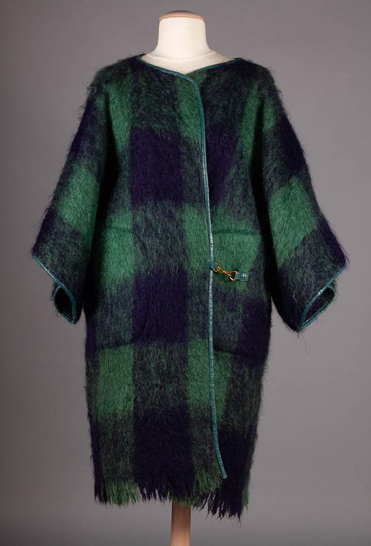 BONNIE CASHIN BUFFALO PLAID MOHAIR COAT, c. 1960 (1 of 7)