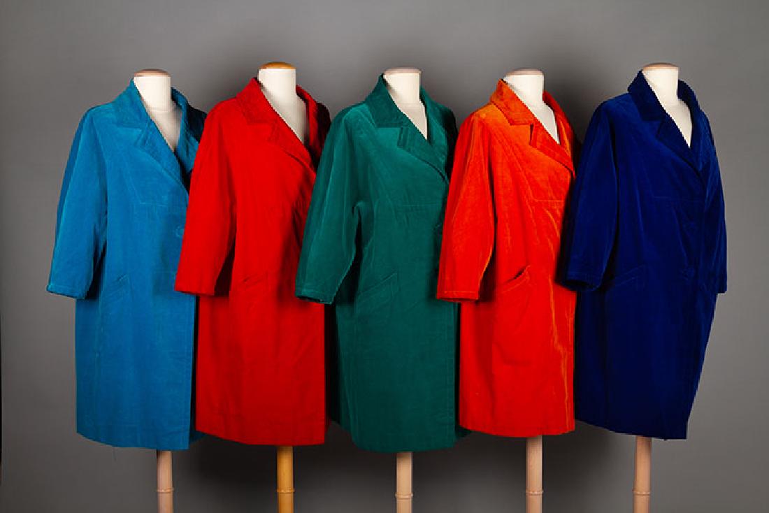 FIVE JEWEL TONE VELVET COATS, ITALY, 1950s (1 of 8)