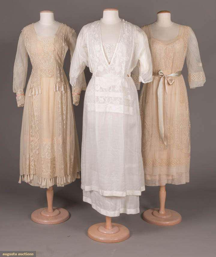 THREE EMBROIDERED OR LACE TEA GOWNS, ITALY, 1912-1917 (1 of 9)