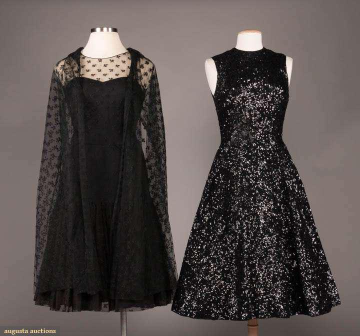 TWO BLACK MAINBOCHER EVENING DRESSES, AMERICA, (1 of 8)