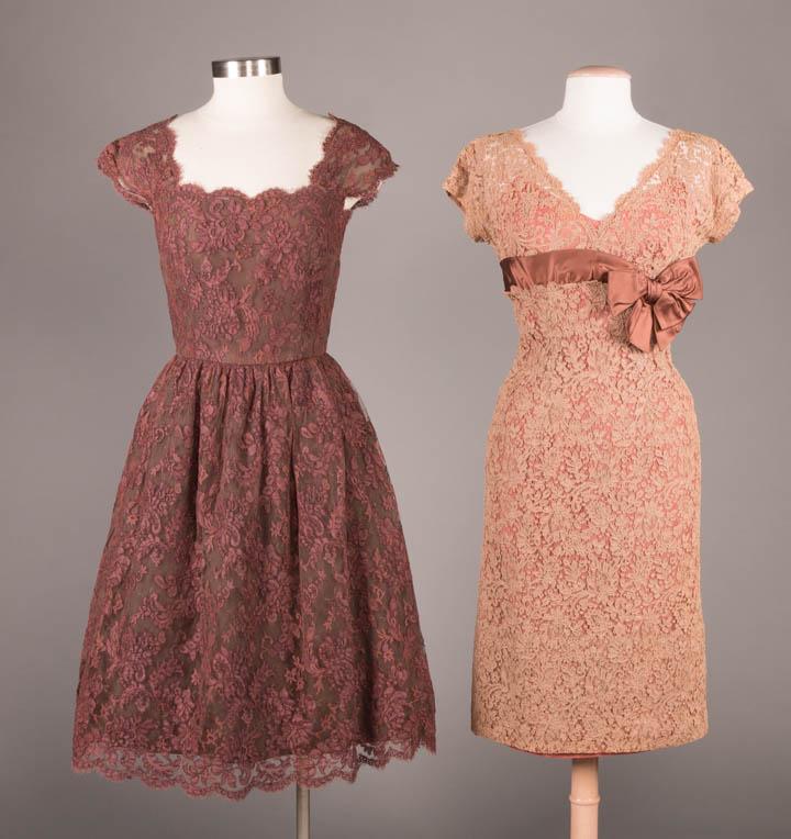 TWO LACE PARTY DRESSES, AMERICA, 1950s (1 of 9)