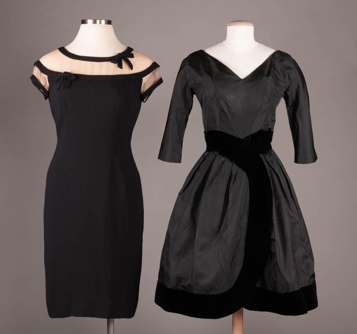 TWO BLACK COCKTAIL DRESSES, AMERICA, 1950s (1 of 11)