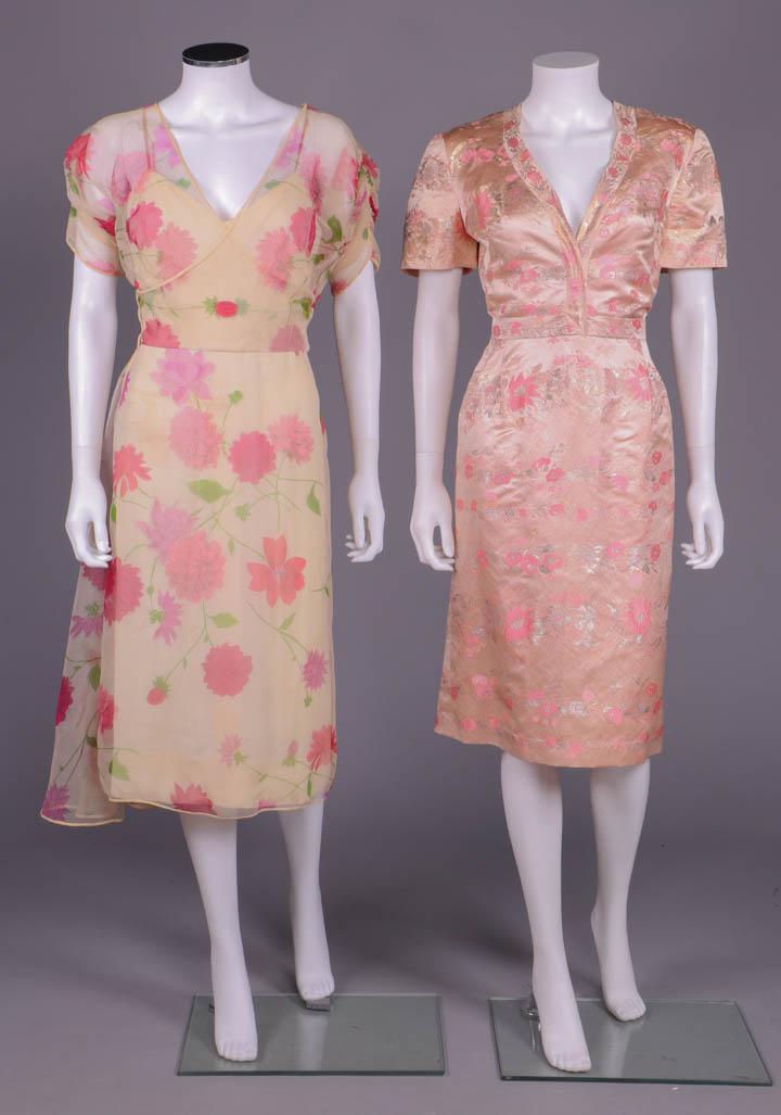 TWO PINK IRENE DAY DRESSES, AMERICA, 1950 & 1952 (1 of 10)