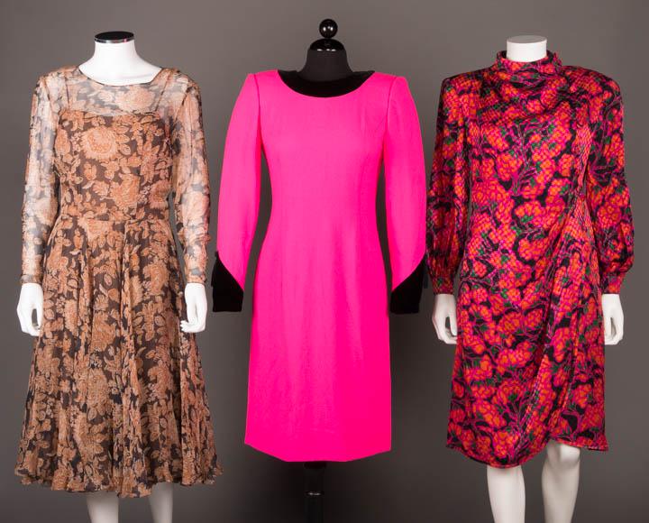 THREE DESIGNER DAY DRESSES, AMERICA, 1980s (1 of 10)