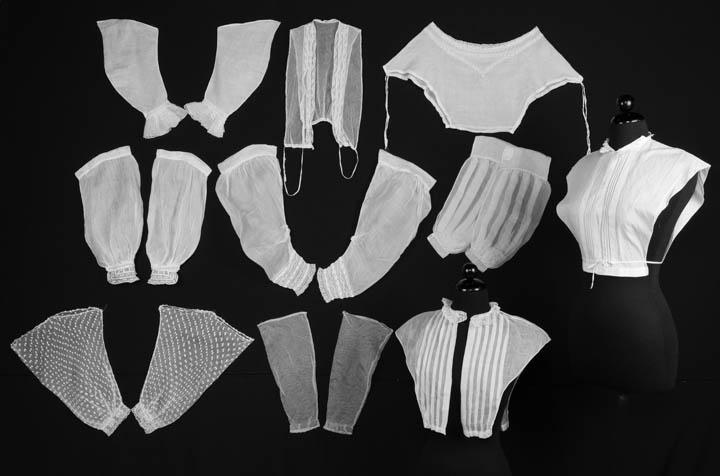 EMBROIDERED COTTON DICKIES & SLEEVES, 1810-1860s (1 of 10)