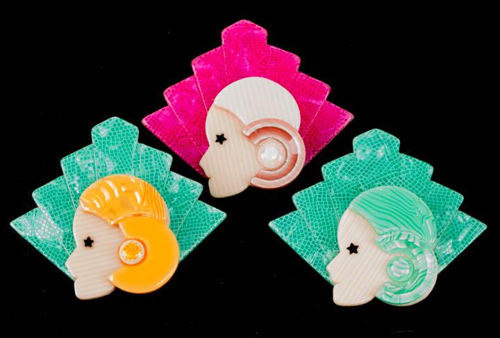 ELEVEN LEA STEIN PASTEL BROOCHES, PARIS (1 of 7)