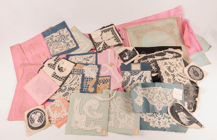 GENEROUS LOT OF LACE PATTERNS & EXAMPLES, BELGIUM & AME (1 of 12)