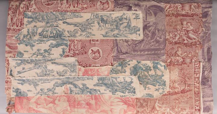 TEN TOILE FRAGMENTS, LATE 18TH- EARLY 19TH C (1 of 9)