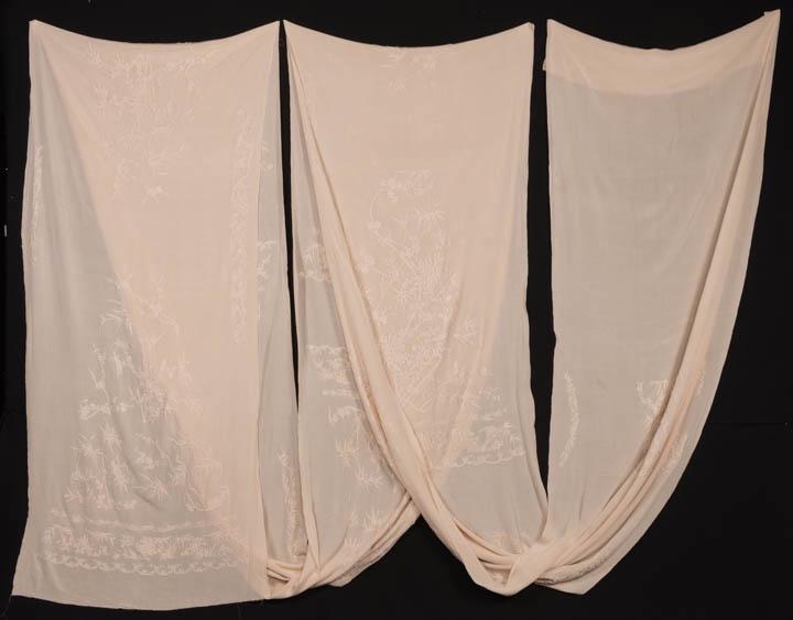 EMBROIDERED DEADSTOCK TEA GOWN YARDAGE, 1900s (1 of 7)