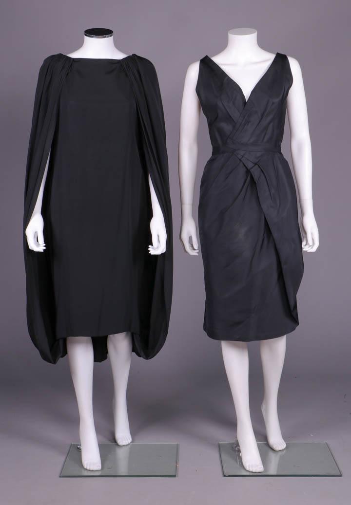 TWO BLACK SILK DESIGNER PARTY DRESSES, AMERICA, (1 of 10)