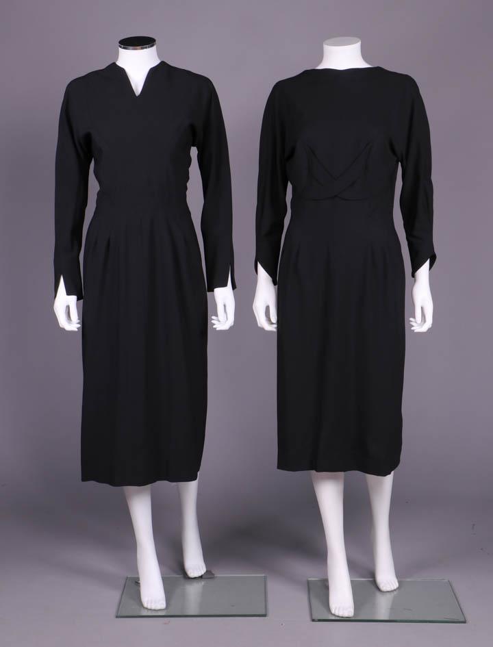 TWO BLACK IRENE AFTERNOON DRESSES, AMERICA, 1950-1955 (1 of 9)