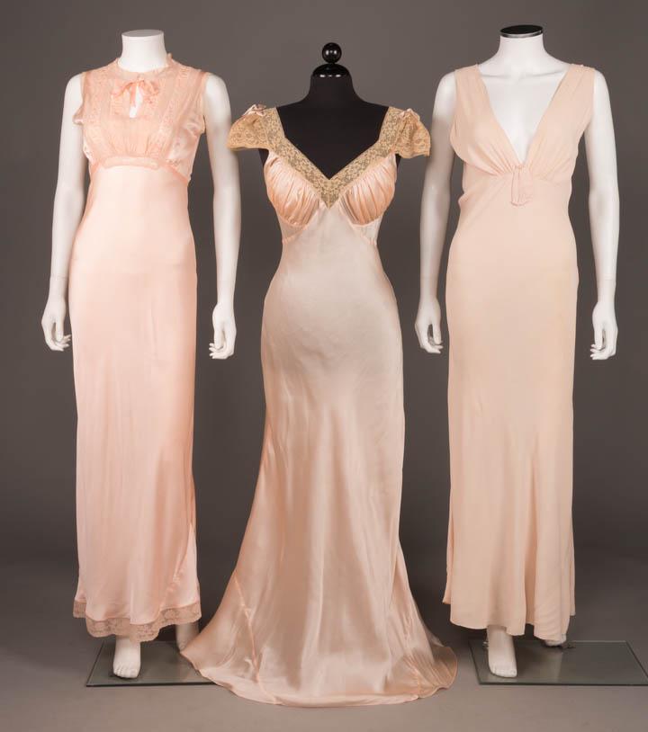 FOUR PINK LINGERIE GOWNS, AMERICA, 1930s (1 of 11)