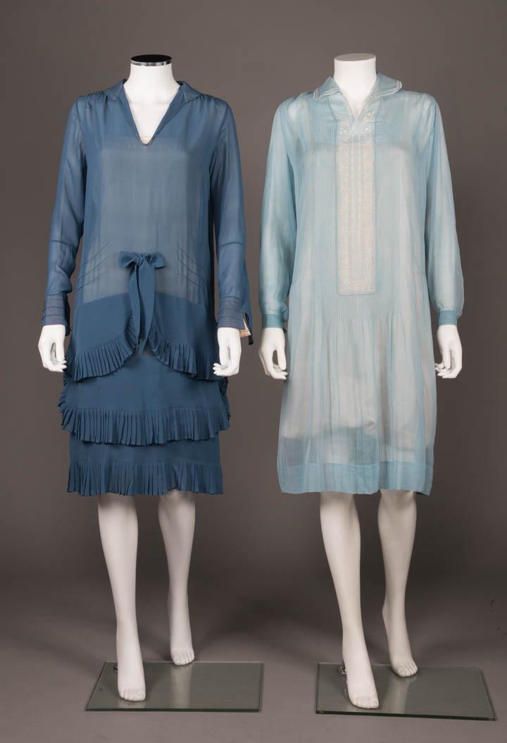 TWO BLUE DAY DRESSES, AMERICA, 1920s (1 of 10)