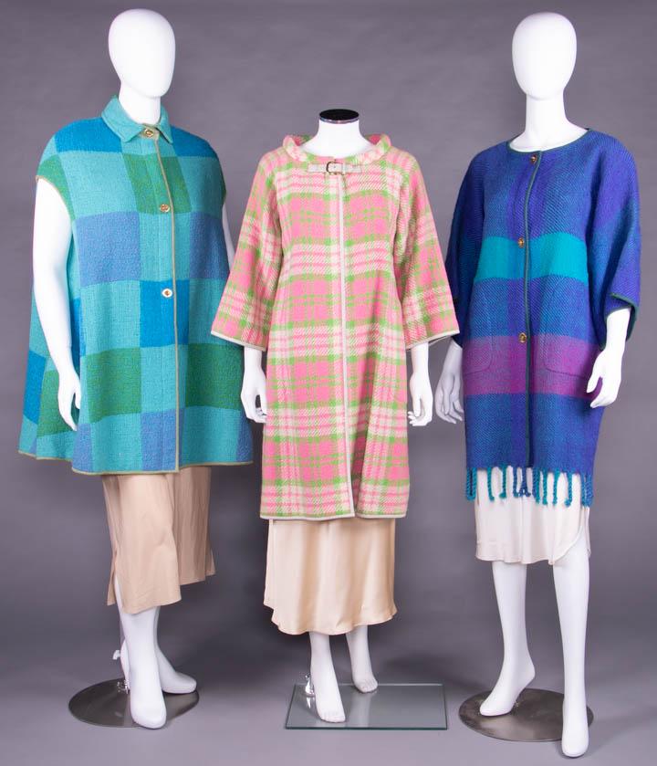 THREE BONNIE CASHIN GEOMETRIC PATTERNED COATS, 1955-70 (1 of 10)