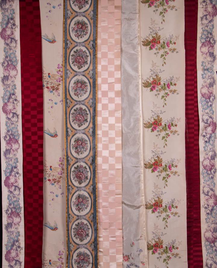 LOT OF FLORAL CHINE LENGTHS & RIBBONS, LATE 19TH C (1 of 10)