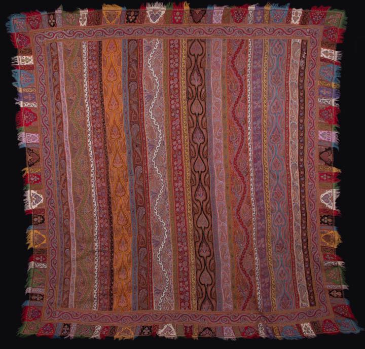 EXCEPTIONAL EMBROIDERED KASHMIRI SHAWL, INDIA, 1830-40s (1 of 12)