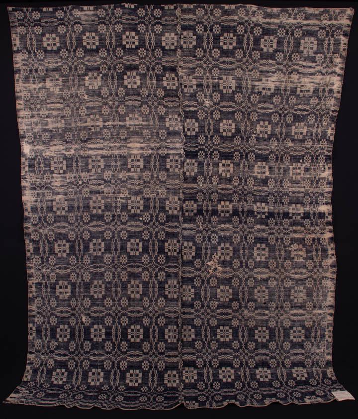 SUMMER WINTER WOVEN COVERLET, AMERICA, 1825 (1 of 8)