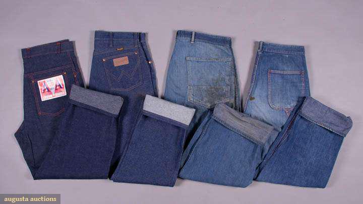 FOUR PAIR BLUE JEANS OR DUNGAREES, AMERICA, 1950s (1 of 7)