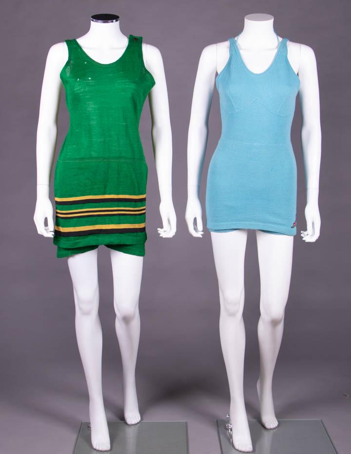 TWO LABELED WOOL BATHING SUITS, CALIFORNIA, 1920-1930s (1 of 10)