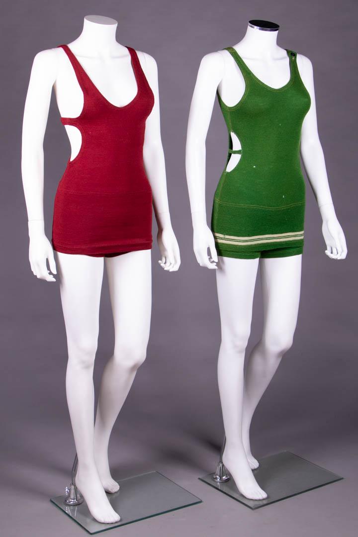 TWO MANS CUTOUT WOOL BATHING SUITS, LOS ANGELES, 1930s (1 of 10)