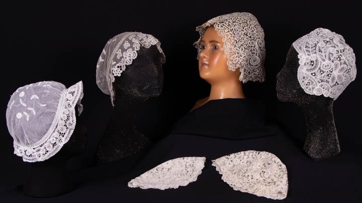 SIX LACE BOUDOIR CAPS, 1890-1910 (1 of 10)