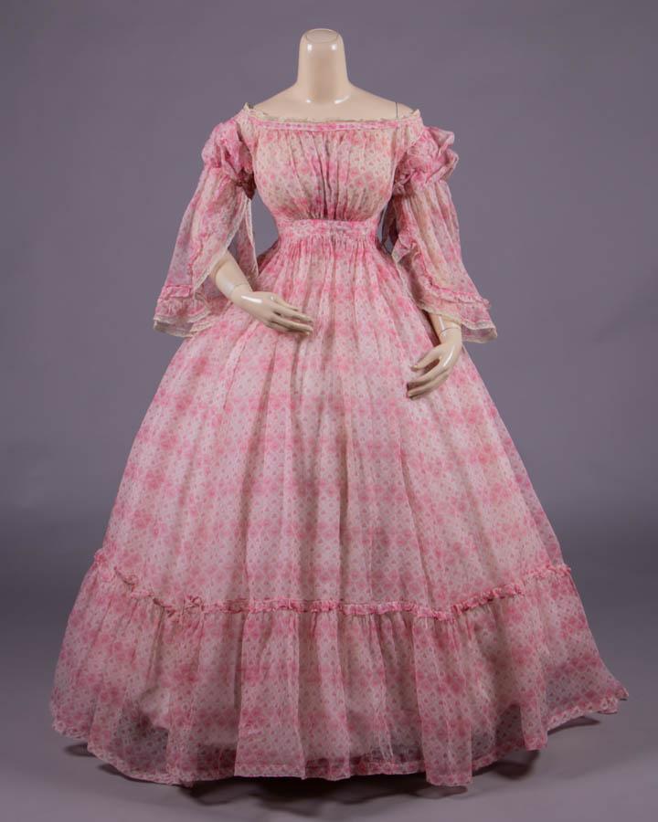 PRINTED COTTON DAY DRESS, c. 1855 (1 of 12)