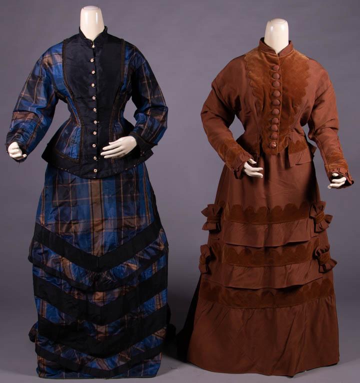 TWO SILK DAY DRESSES, EARLY 1870s (1 of 10)