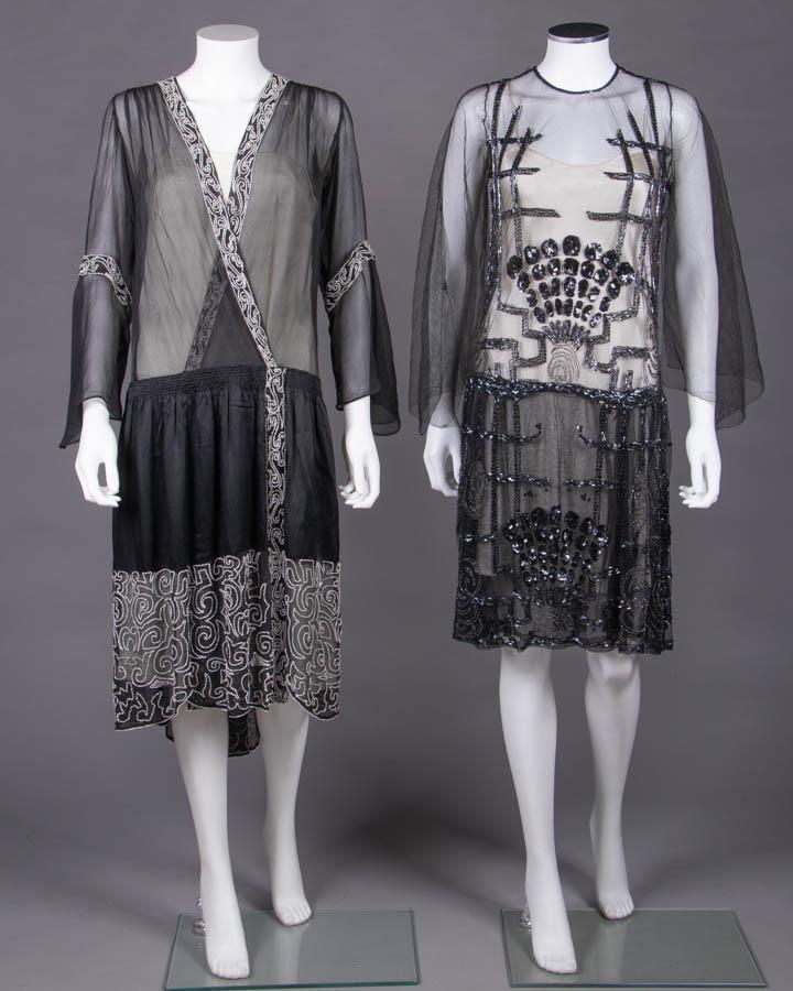 TWO BEADED OR SEQUINED EVENING DRESSES, MID 1920s (1 of 10)