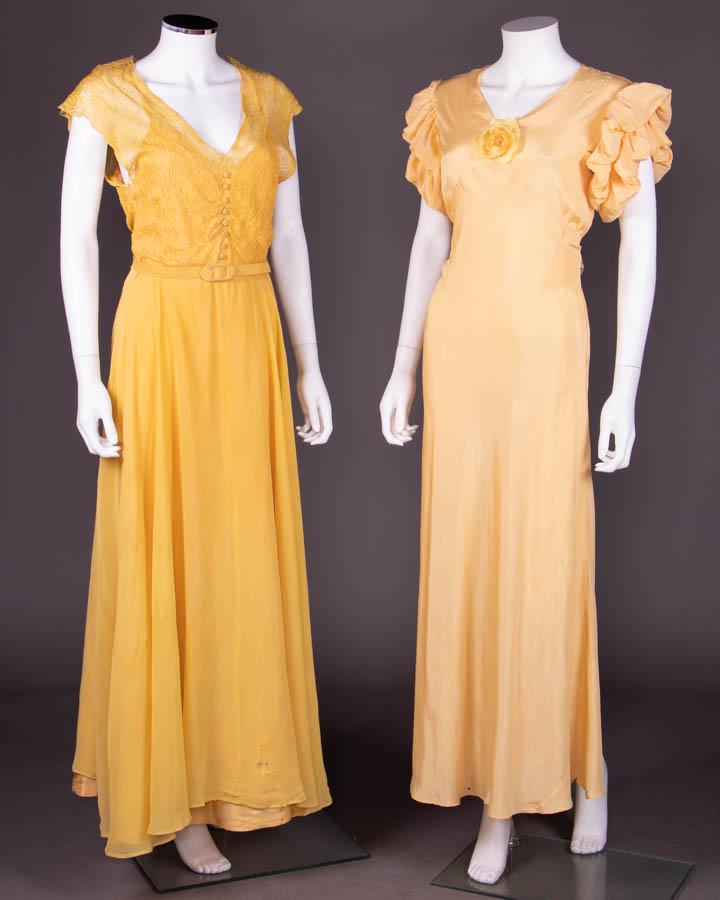 TWO YELLOW SUMMER DRESSES, 1930-1940 (1 of 10)