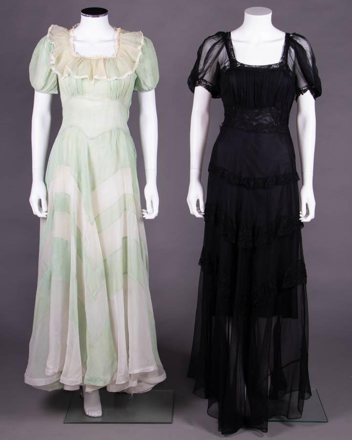 TWO PARTY DRESSES, c. 1940 (1 of 9)