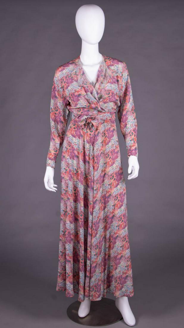 JACQMAR PRINTED DAY DRESS, LONDON, EARLY 1940s (1 of 8)