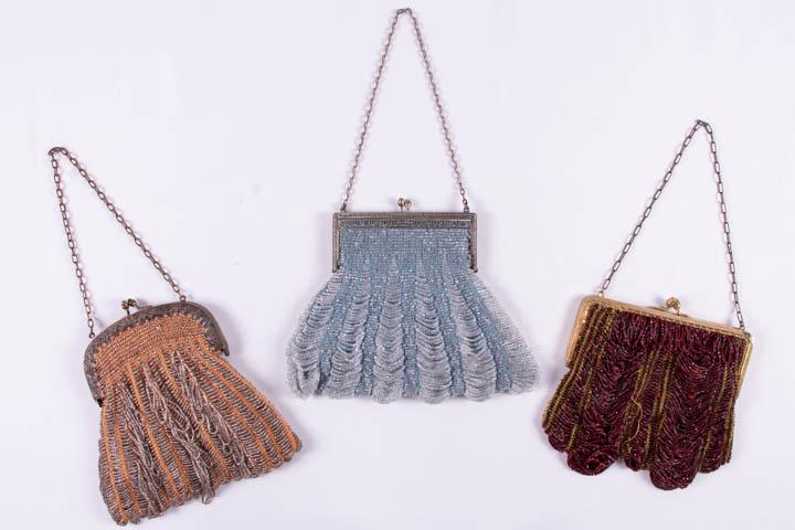 THREE KNITTED BEADED BAGS, 1920s (1 of 10)