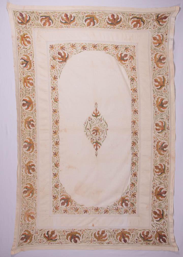 EMBROIDERED TABLE COVERING, EARLY 20TH C (1 of 10)