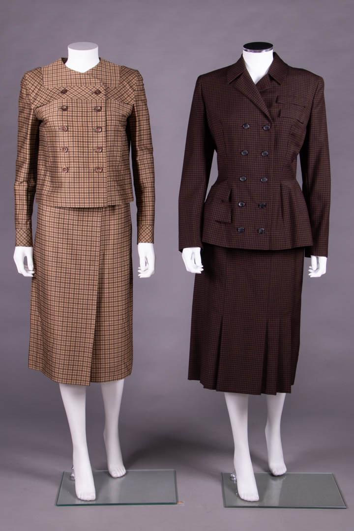 TWO PLAID IRENE SKIRT SUITS, AMERICA, 1950-1955 (1 of 10)