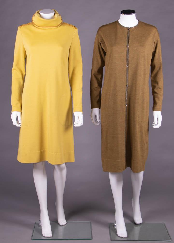 TWO BONNIE CASHIN WOOL JERSEY DAY DRESSES, 1960s (1 of 10)