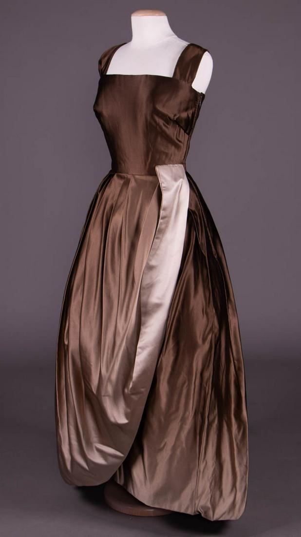 OMBRÉ SILK SATIN EVENING GOWN, STOCKHOLM, 1950s (1 of 10)