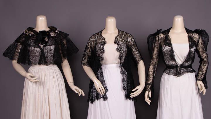 THREE BLACK LACE GARMENTS, 1870-1890s (1 of 10)