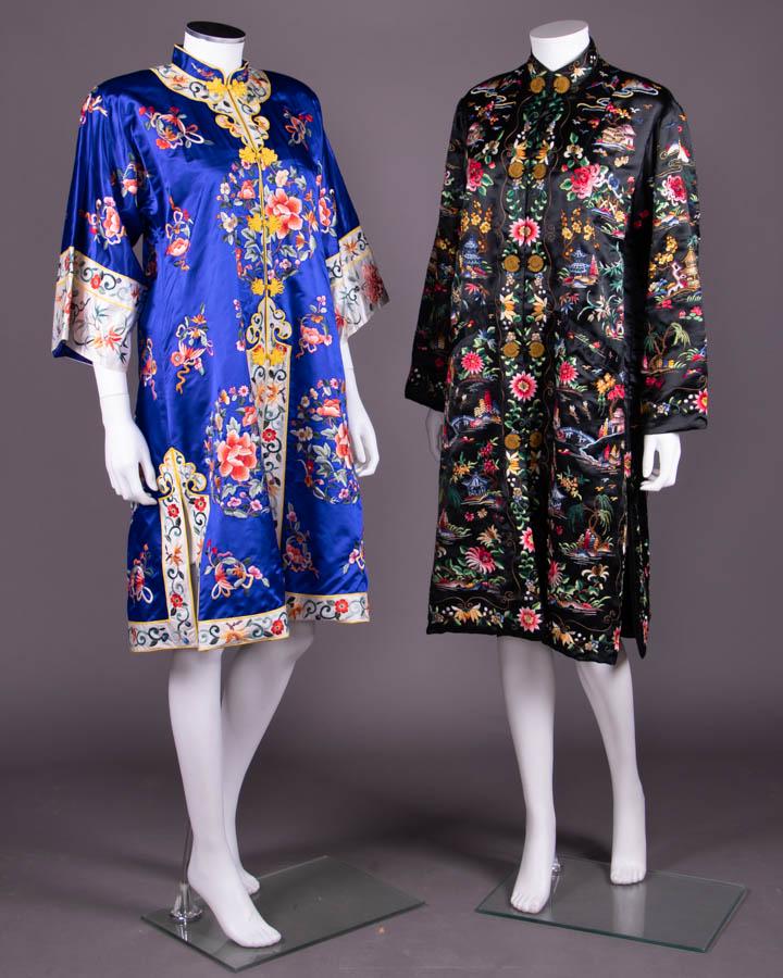 TWO EMBROIDERED EXPORT ROBES, 1940-1950s (1 of 10)
