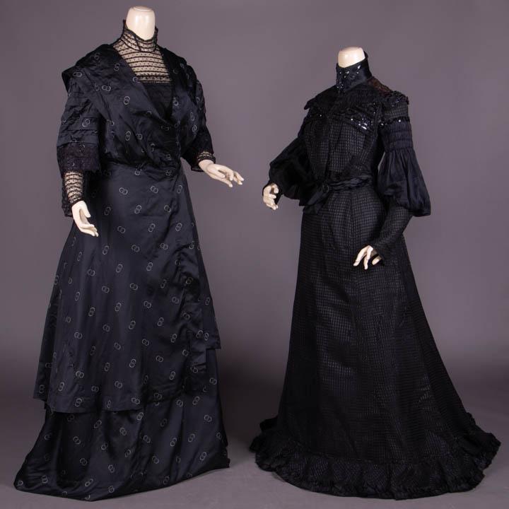 TWO BLACK SILK DAY DRESSES, 1904-1912 (1 of 10)