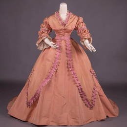 FOUR PIECE PROMENADE DRESS, c. 1868