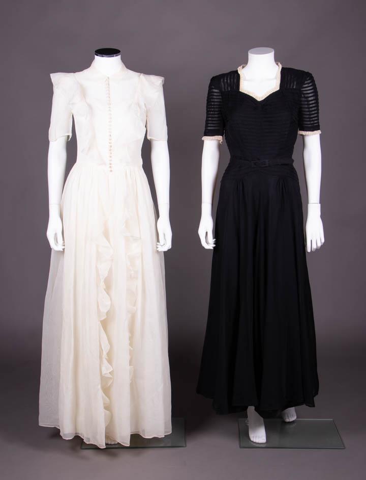 TWO SHEER PARTY DRESSES, 1940s (1 of 10)