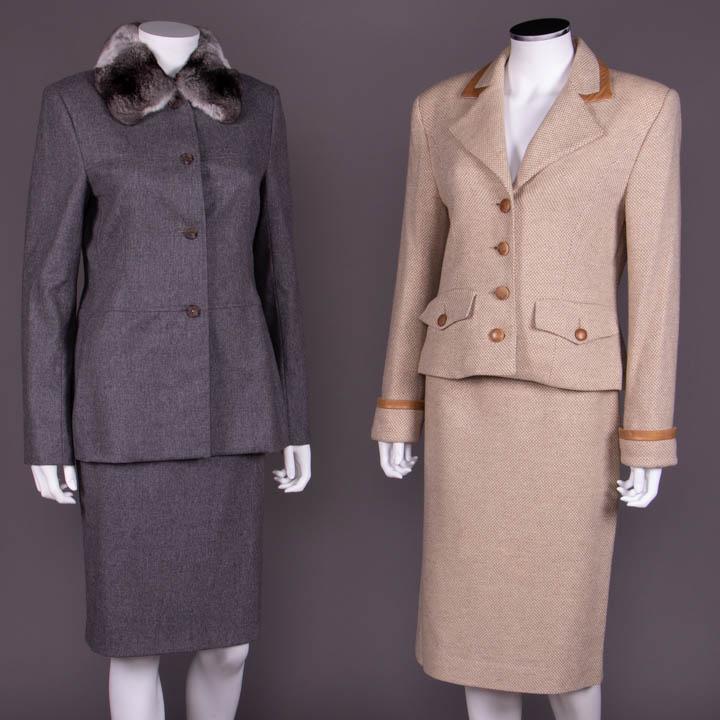 ONE BILL BLASS & ONE GUY LAROCHE SKIRT SUIT, LATE 1980s (1 of 10)