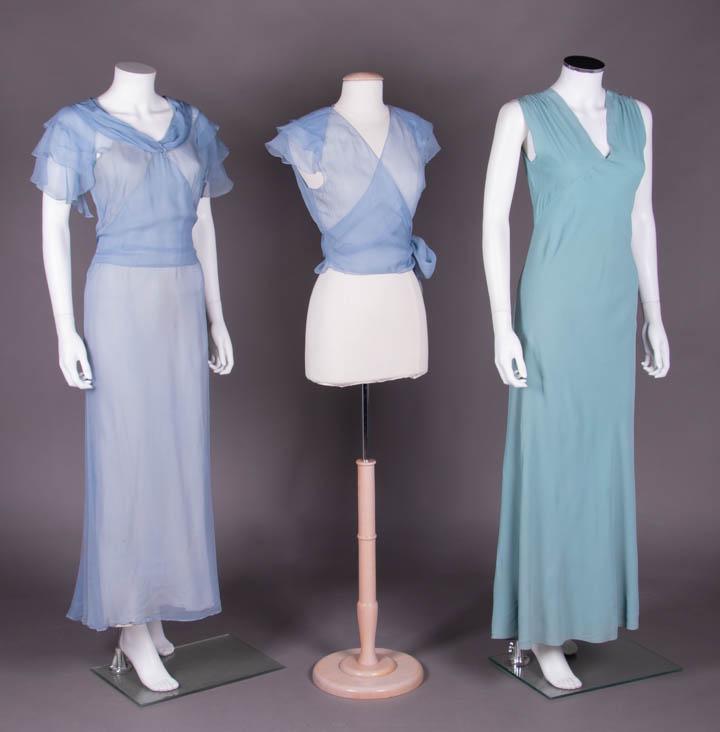 TWO SILK BIAS CUT DRESSES, 1930s (1 of 10)