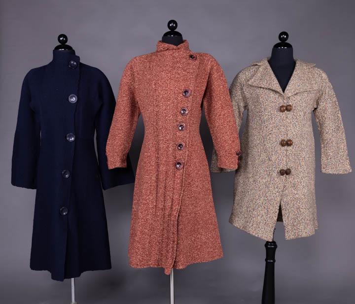 THREE WOOL KNIT COATS, AMERICA, 1930s (1 of 9)